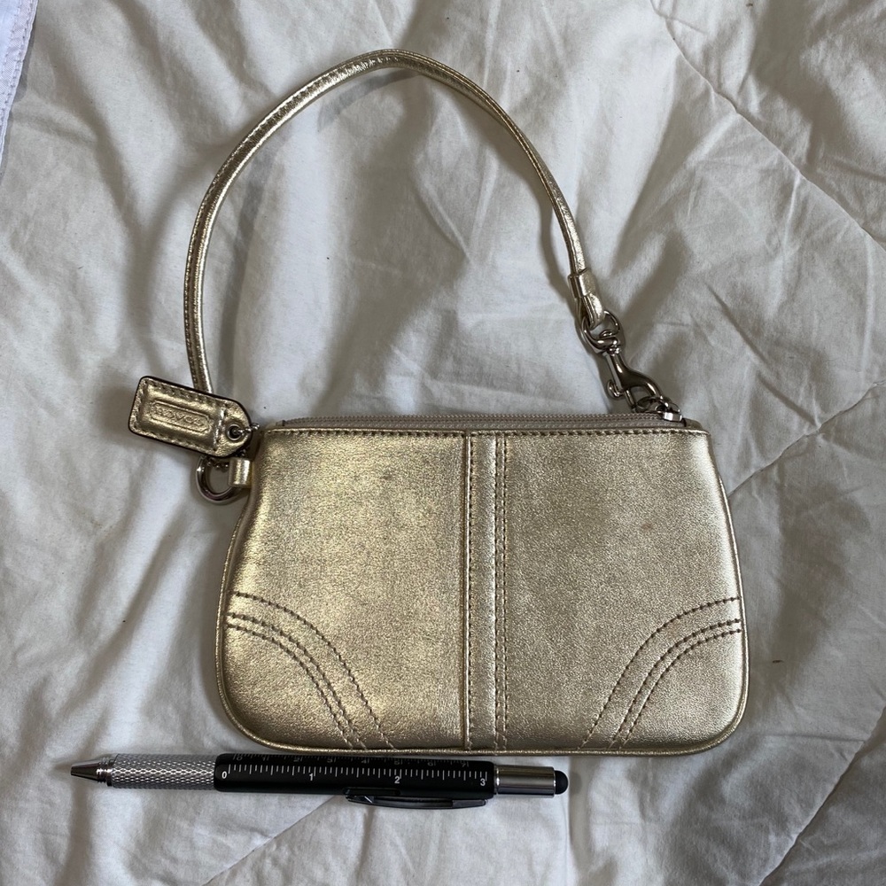 Coach gold clutch/small purse